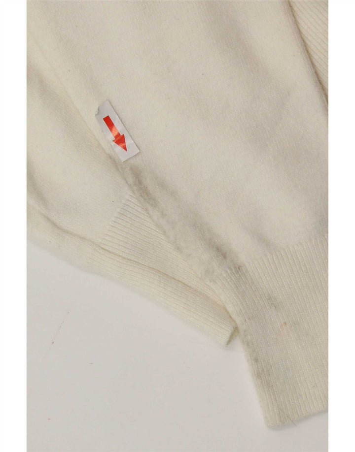 Marks & Spencer Γυναικείο πουλόβερ Crop Cardigan UK 14 Medium Off White Viscose
