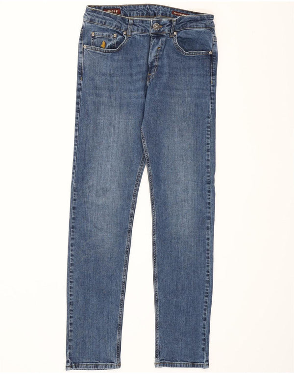 Marlboro Classics Mens Straight Jeans W32 L32 Blue Cotton
