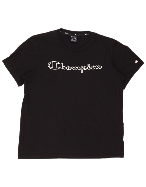 Ανδρικό γραφικό T-Shirt Champion Top Μεσαίο μαύρο βαμβακερό
