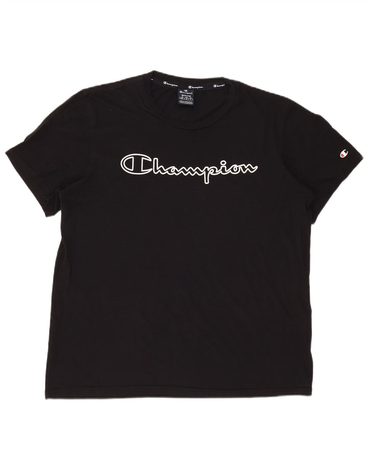 Ανδρικό γραφικό T-Shirt Champion Top Μεσαίο μαύρο βαμβακερό