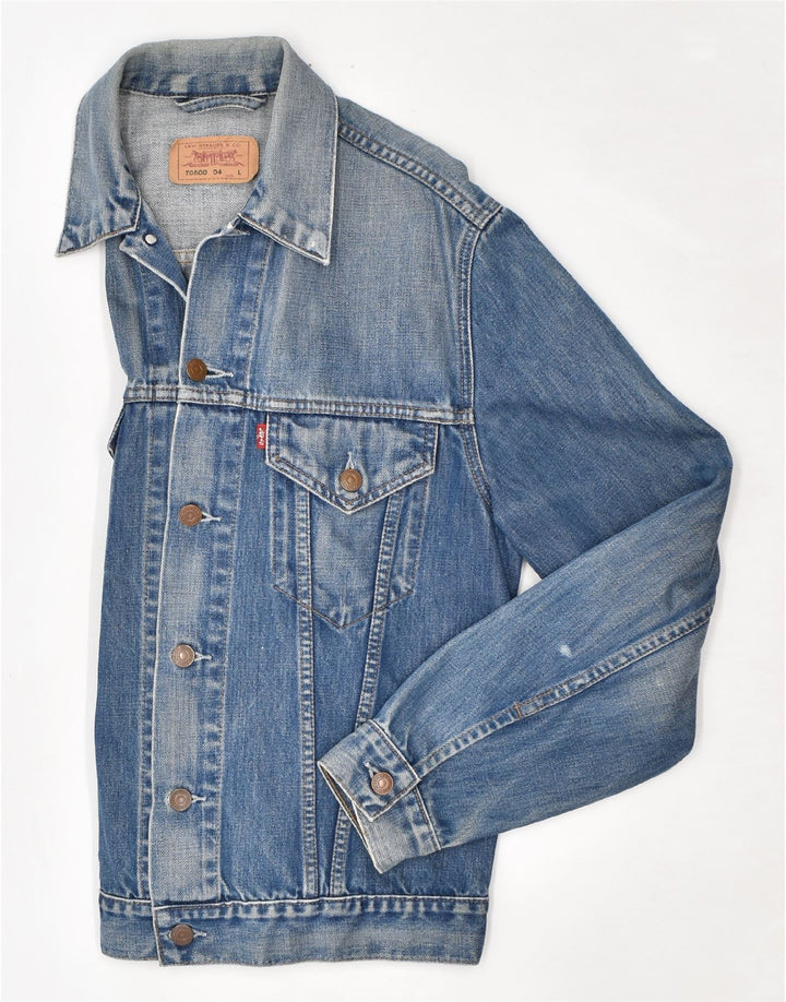 LEVI'S Γυναικείο Τζιν Μπουφάν UK 14 Μεγάλο Μπλε Βαμβακερό