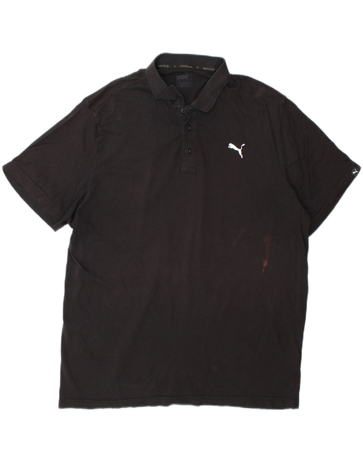 PUMA Mens Polo Shirt 2XL Black Cotton Vintage Puma and Second-Hand Puma from Messina Hembry 