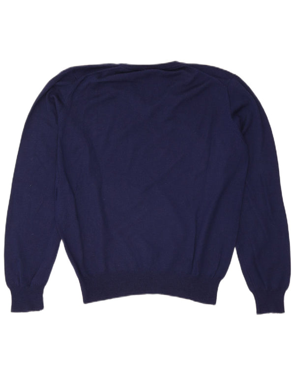 Ανδρικό πουλόβερ Brooksfield με V λαιμόκοψη IT 46 Small Navy Blue Wool