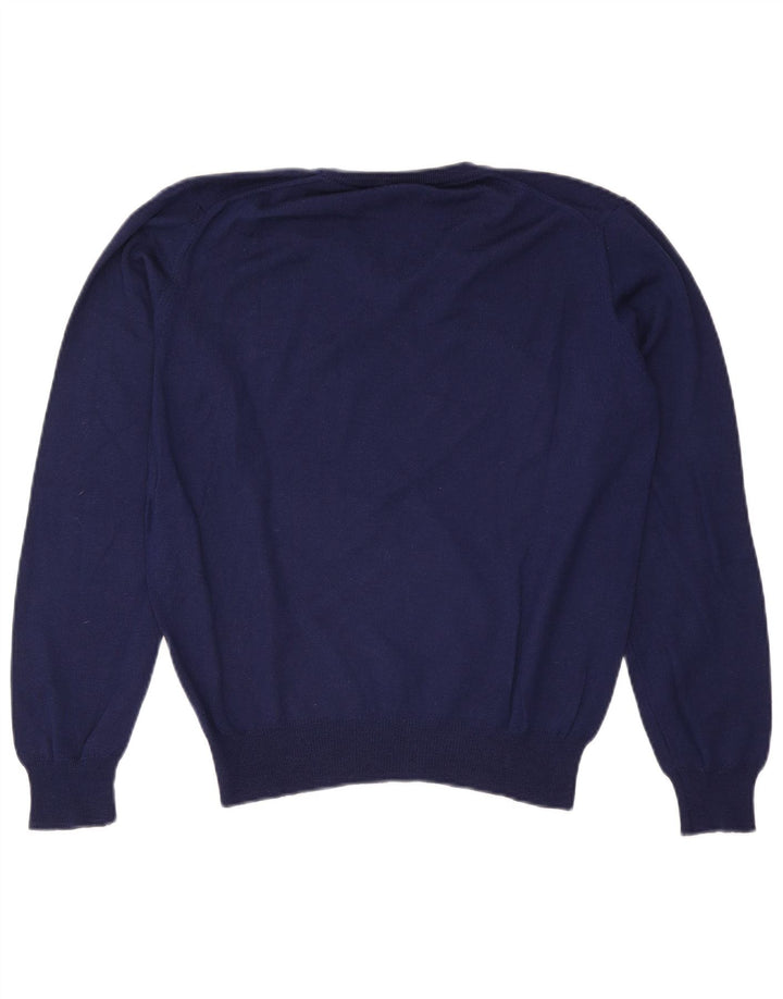 Ανδρικό πουλόβερ Brooksfield με V λαιμόκοψη IT 46 Small Navy Blue Wool