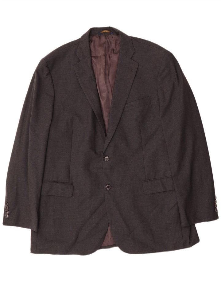 Brooks Brothers Ανδρικό σακάκι με 2 κουμπιά Longline UK 46 3XL γκρι μαλλί