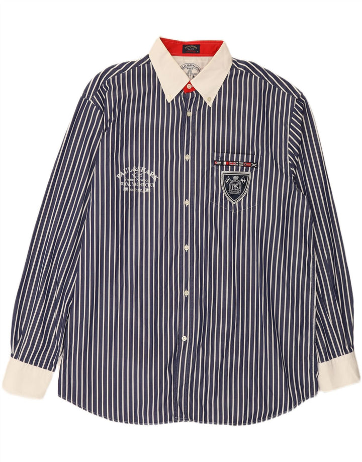 Paul & Shark Ανδρικό πουκάμισο γραφικό μέγεθος 46 2XL Navy Blue ριγέ