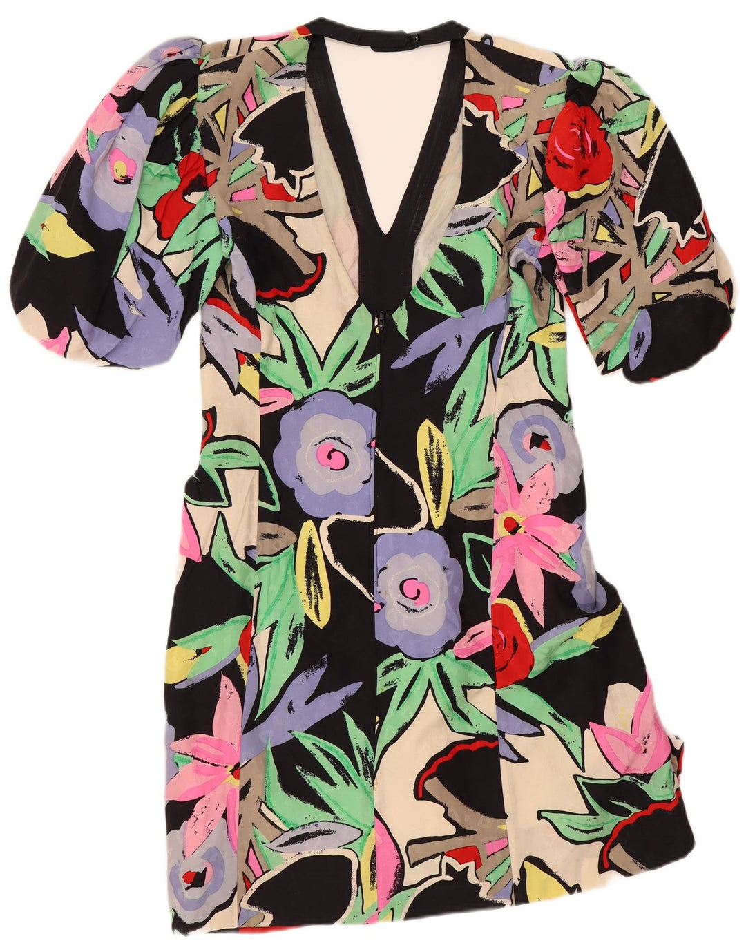 Frank Usher Γυναικείο φόρεμα Shift UK 14 Medium Black Floral Acetate