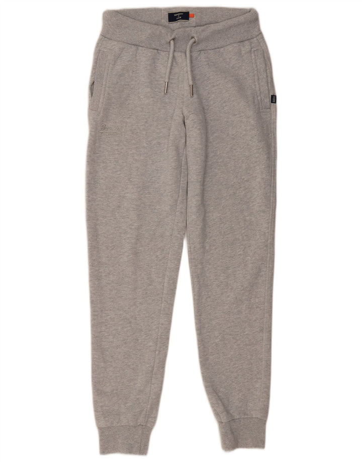 Superdry γυναικεία φόρμα παντελόνι Joggers UK 10 Small Grey Cotton