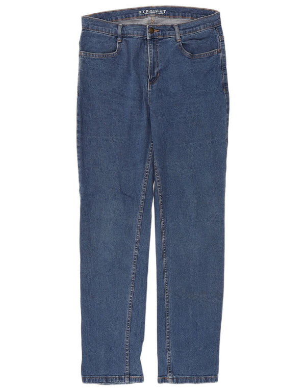 Marks & Spencer Γυναικεία Straight Jeans UK 12 Medium W30 L30 Blue Cotton