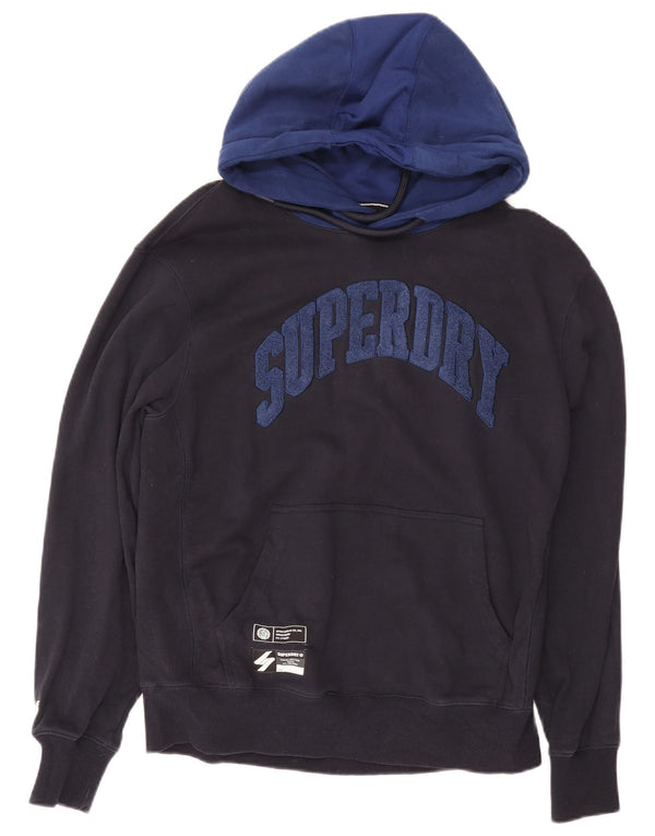 Superdry Ανδρικό γραφικό κουκούλα Jumper XL Navy Blue Cotton