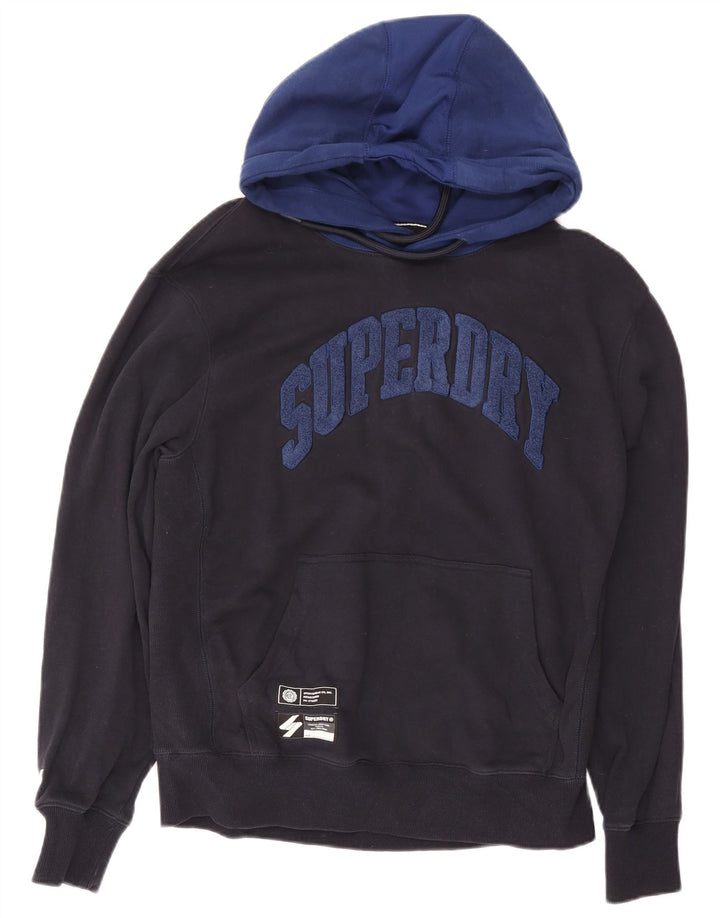 Superdry Ανδρικό γραφικό κουκούλα Jumper XL Navy Blue Cotton