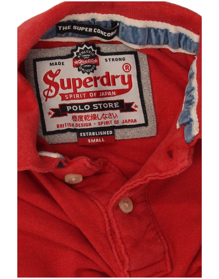Ανδρικό μπλουζάκι ράγκμπι πόλο Superdry, μικρό κόκκινο βαμβακερό