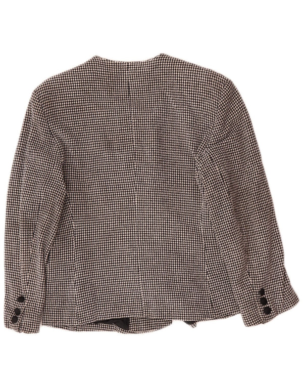 Vintage γυναικείο διπλό μπουφάν Blazer UK 14 Medium Black Houndstooth