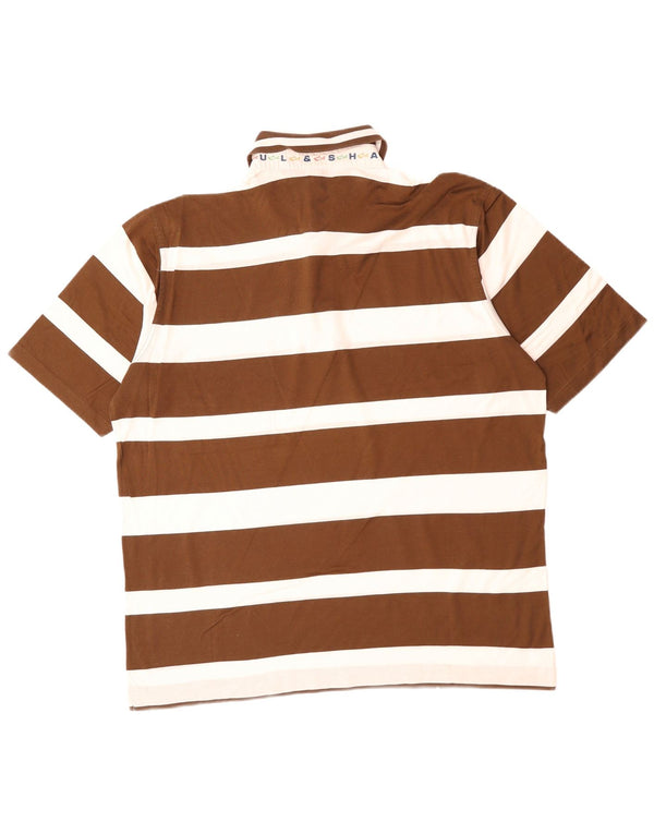 Paul & Shark Ανδρικό πουκάμισο Polo Yachting μεγάλο καφέ ριγέ βαμβακερό