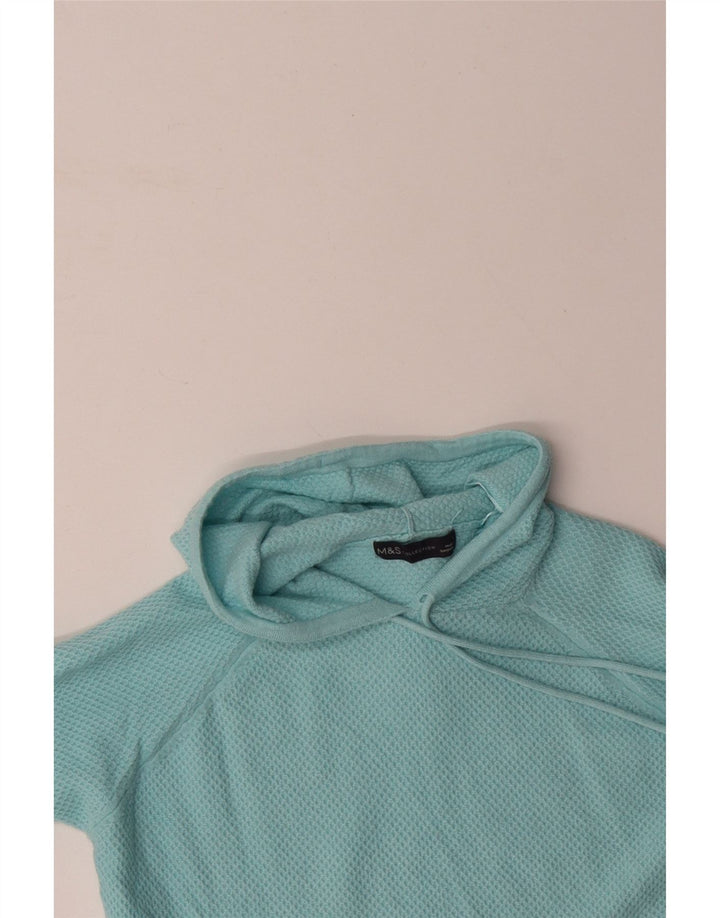 MARKS & SPENCER Γυναικείο μπλουζάκι με κουκούλα UK 10 Small Blue Polyester