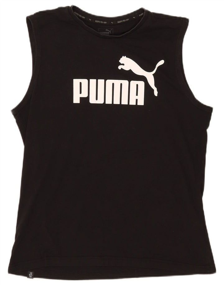 Ανδρικό γραφικό γιλέκο Puma μεγάλο μαύρο βαμβακερό