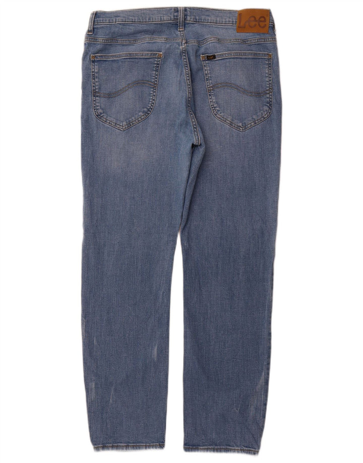 LEE Mens Rider Cropped Jeans W34 L28 Blue Cotton