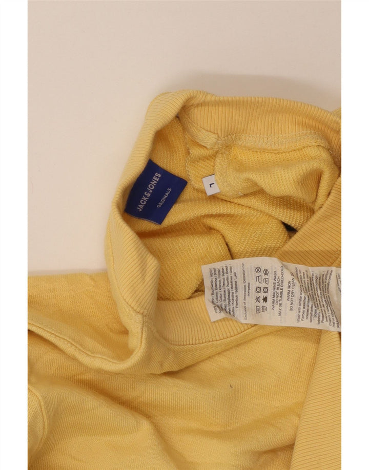 Jack & Jones Ανδρικό γραφικό φούτερ Jumper μεγάλο κίτρινο βαμβακερό