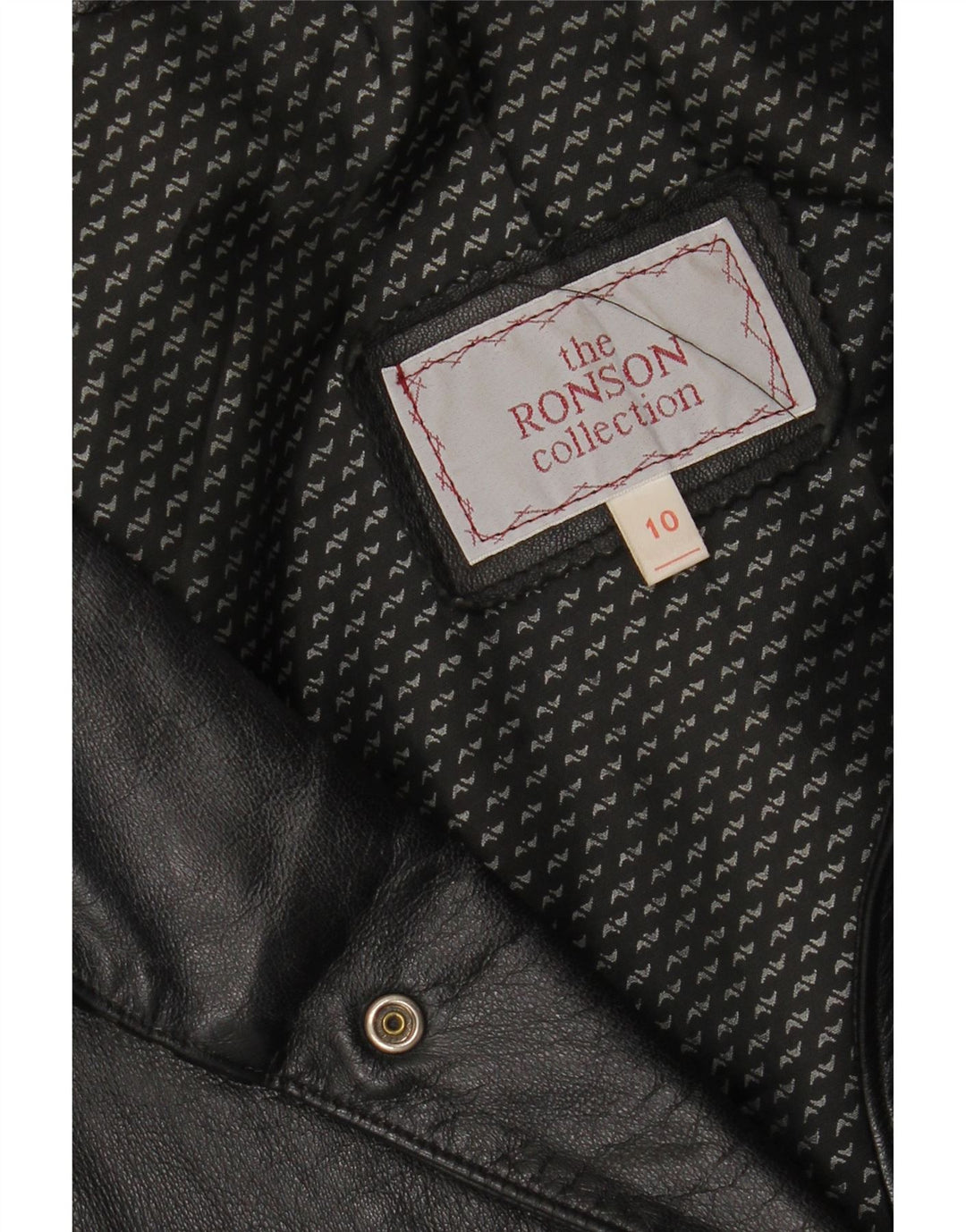 THE RONSON COLLECTION Womens Oversized Coat UK 10 Small Black Leather Vintage The Ronson Collection and Second-Hand The Ronson Collection from Messina Hembry 