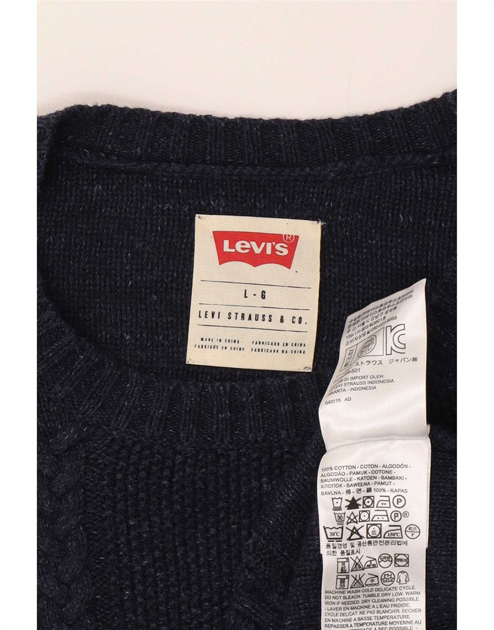 Ανδρικό πουλόβερ Levi's Crew Neck Jumper Μεγάλο Ναυτικό Βαμβακερό