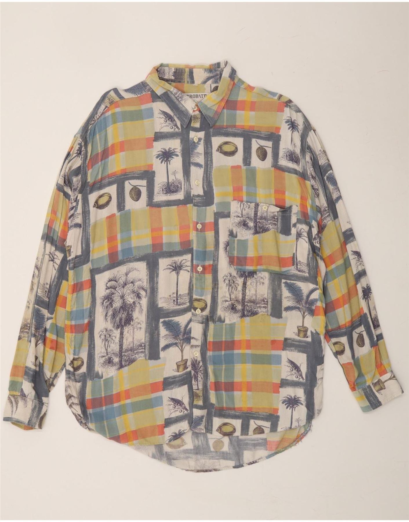 ACROBATE Mens Shirt Large Multicoloured Patchwork Vintage Acrobate and Second-Hand Acrobate from Messina Hembry 