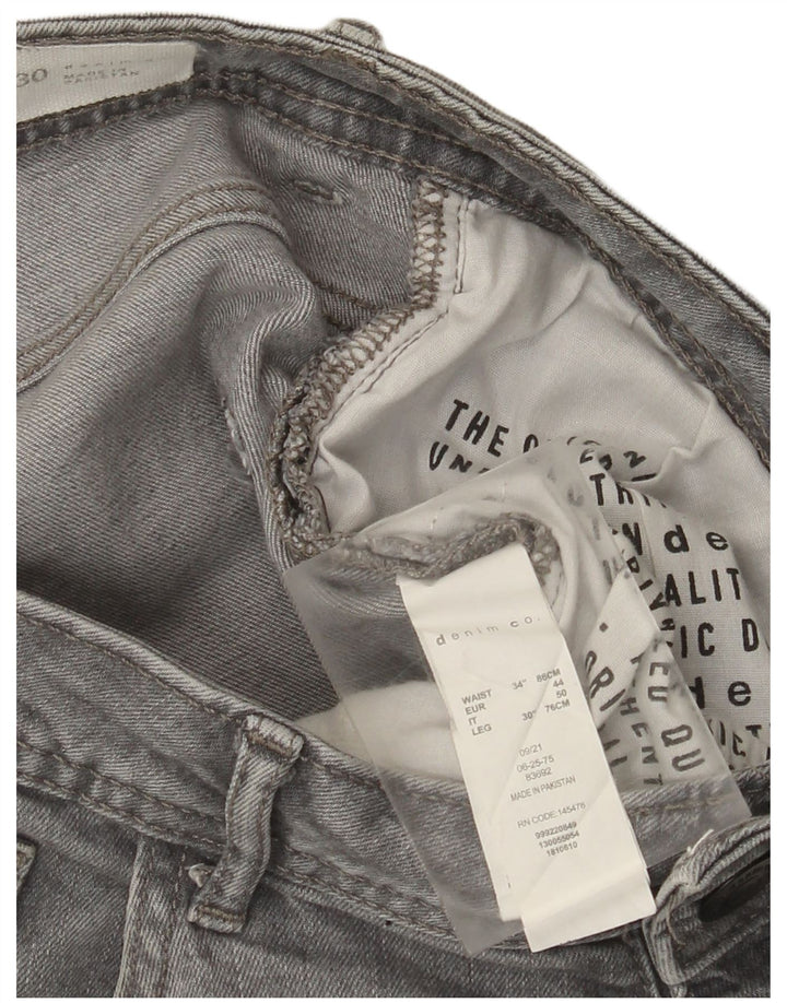 Ανδρικό Slim Jeans Denim & Co W34 L30 Γκρι βαμβακερό