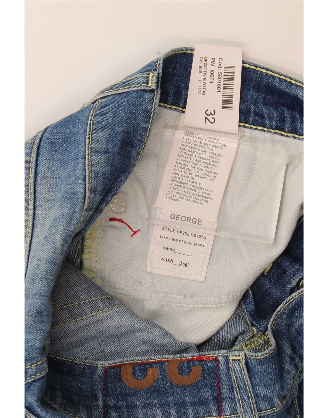 Dondup Womens Distressed Slim Jeans W32 L32 Blue Cotton