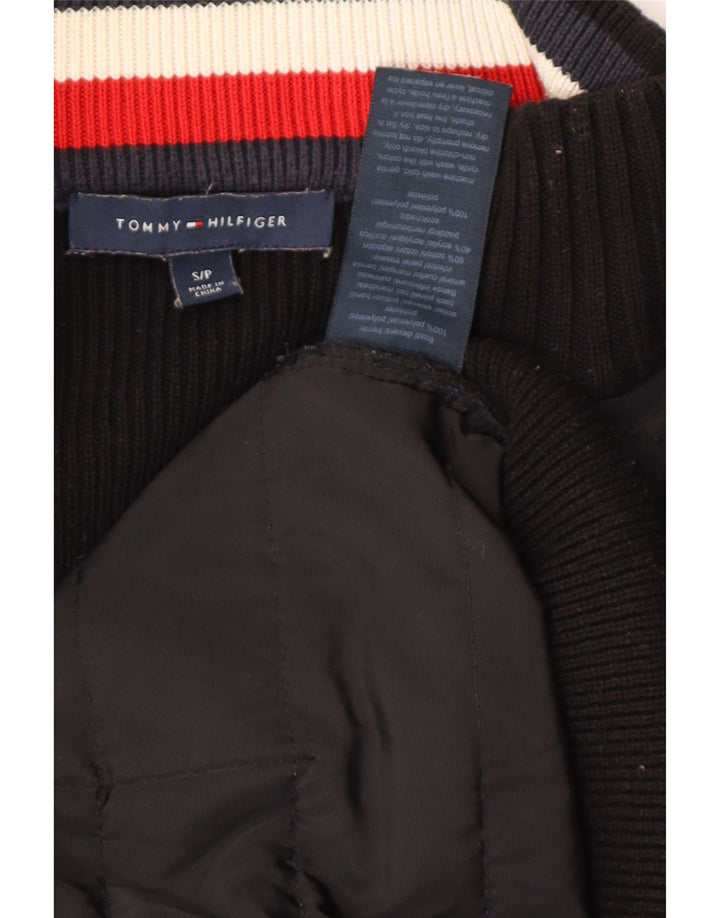 TOMMY HILFIGER Γυναικείο πουλόβερ ζακέτα UK 10 Small Black Polyester