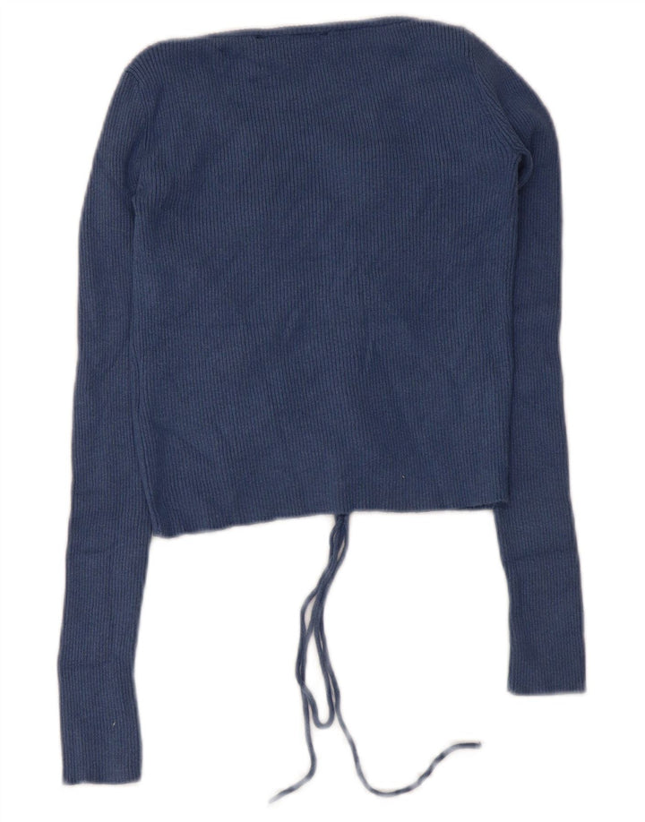 Guess Γυναικείο Crop Μακρυμάνικο UK 4 XS Navy Blue Polyamide