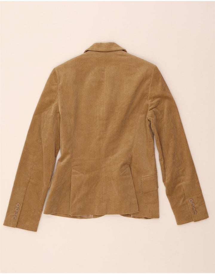 ZARA Γυναικείο 2 κουμπιά κοτλέ σακάκι μπλέιζερ EU 38 Μικρό καφέ βαμβακερό