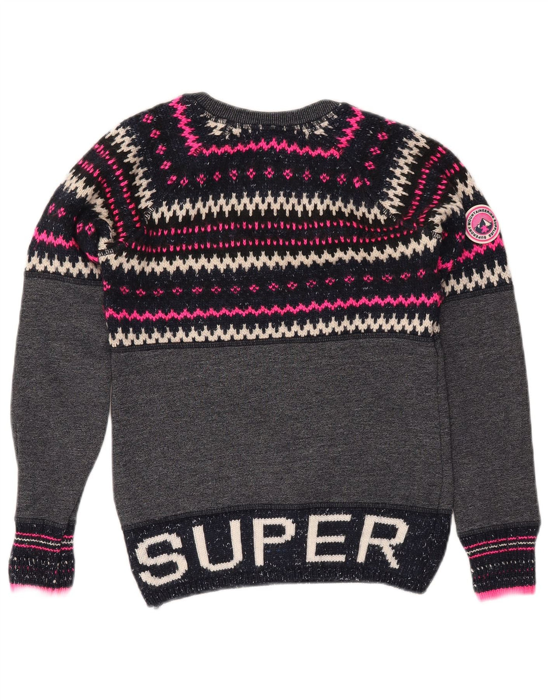 Γυναικείο πουλόβερ SUPERDRY Crew Neck Jumper UK 6 XS Navy Blue Fair Isle