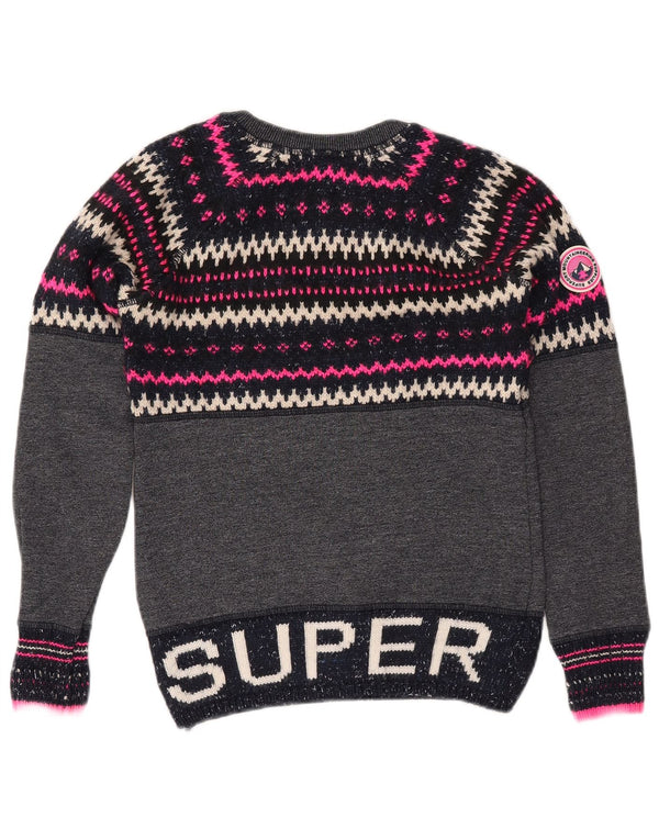 Γυναικείο πουλόβερ SUPERDRY Crew Neck Jumper UK 6 XS Navy Blue Fair Isle