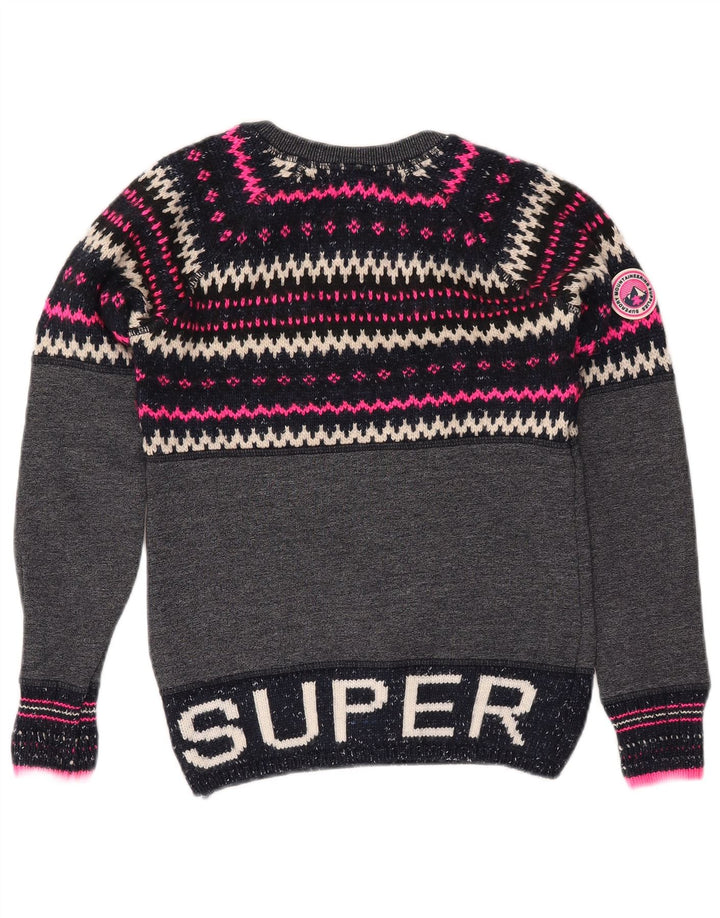 Γυναικείο πουλόβερ SUPERDRY Crew Neck Jumper UK 6 XS Navy Blue Fair Isle
