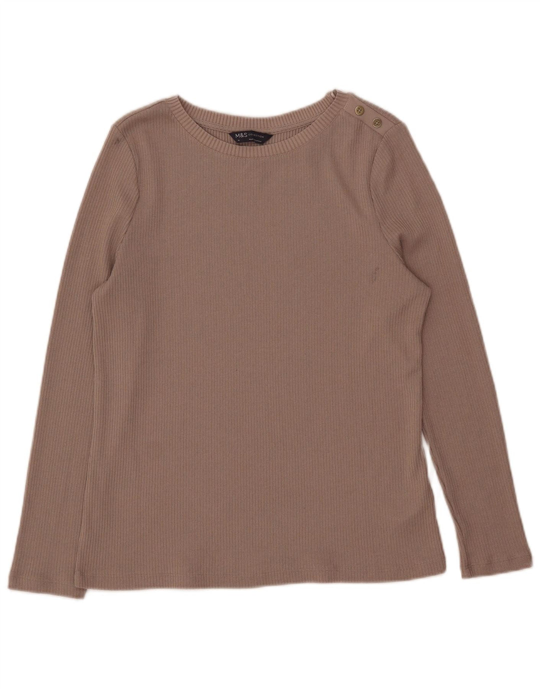 Marks & Spencer Γυναικείο τοπ μακρυμάνικο UK 14 Medium Beige Πολυεστέρας