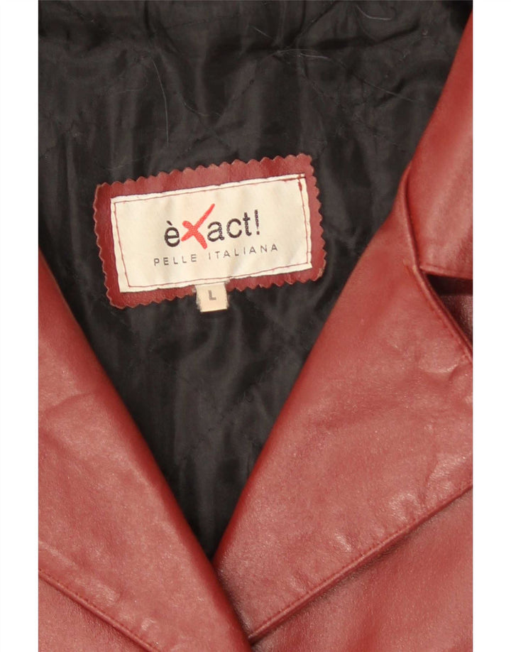 Vintage γυναικείο δερμάτινο παλτό UK 14 Large Maroon Leather