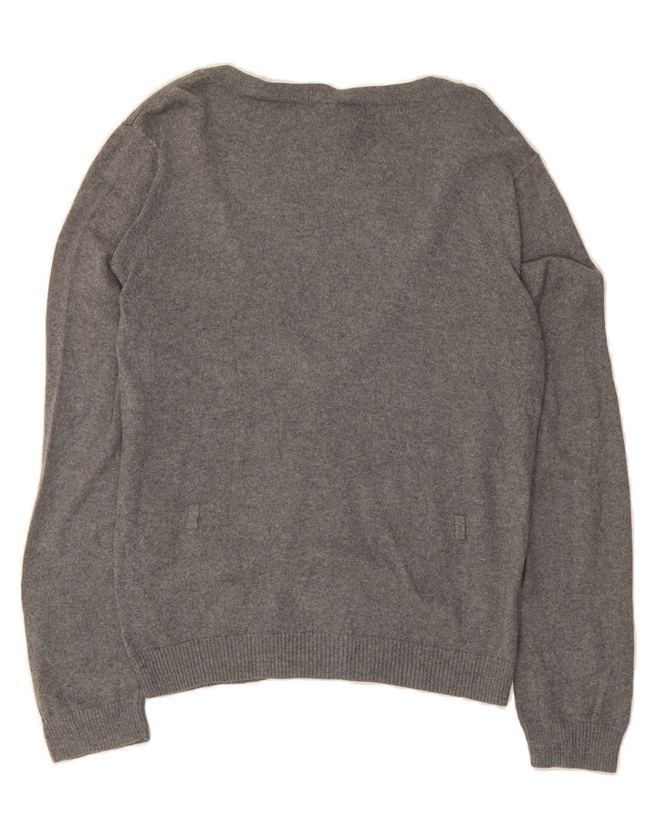 PENGUIN Womens Cardigan Sweater UK 16 Large Grey Cotton Vintage Penguin and Second-Hand Penguin from Messina Hembry 