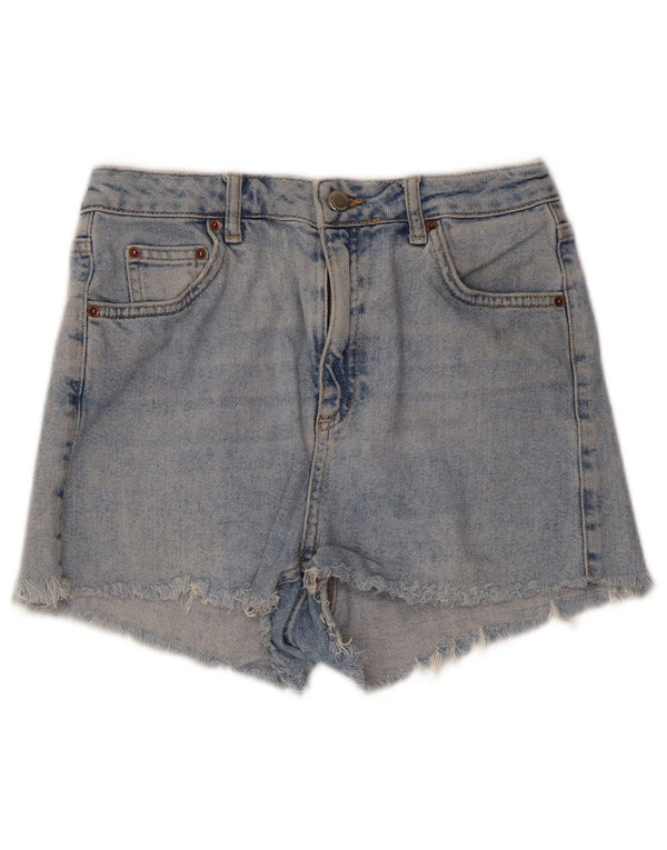 Topshop Γυναικείο Mom Distressed τζιν σορτς UK 10 Small W28 μπλε βαμβακερό