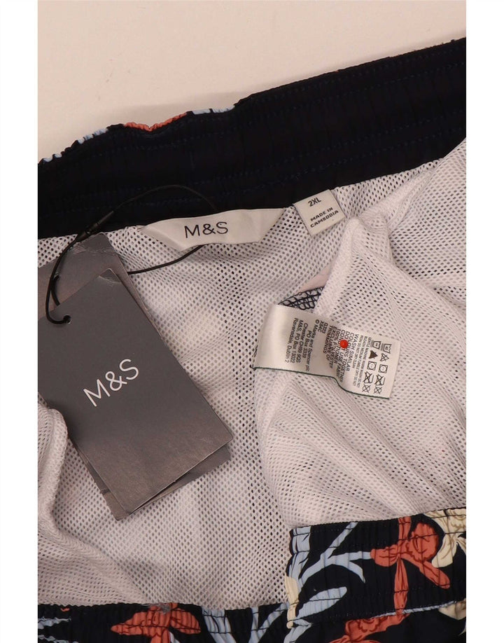 Ανδρικό σορτς κολύμβησης Marks & Spencer 2XL μαύρο φλοράλ πολυεστέρα