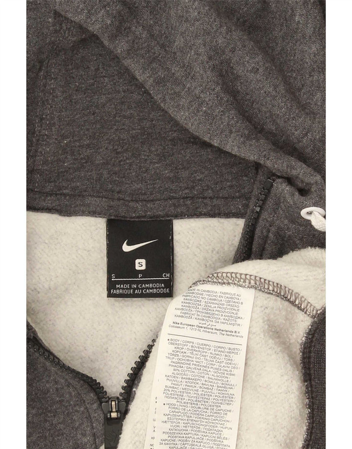 Ανδρικό πουλόβερ Nike με φερμουάρ, μικρό γκρι βαμβακερό