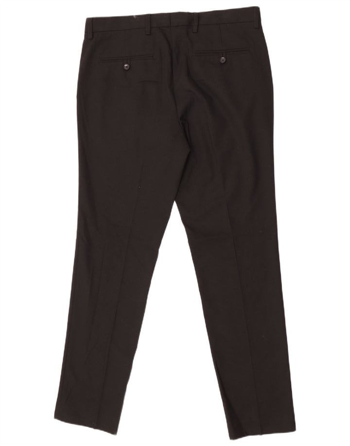 Ανδρικό Skinny Suit Παντελόνι Marks & Spencer W34 L31 Μαύρο πολυεστέρα