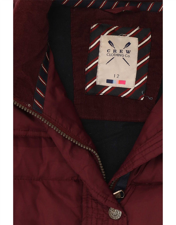 Crew Clothing Γυναικεία padded Gilet UK 12 Medium Maroon Polyester