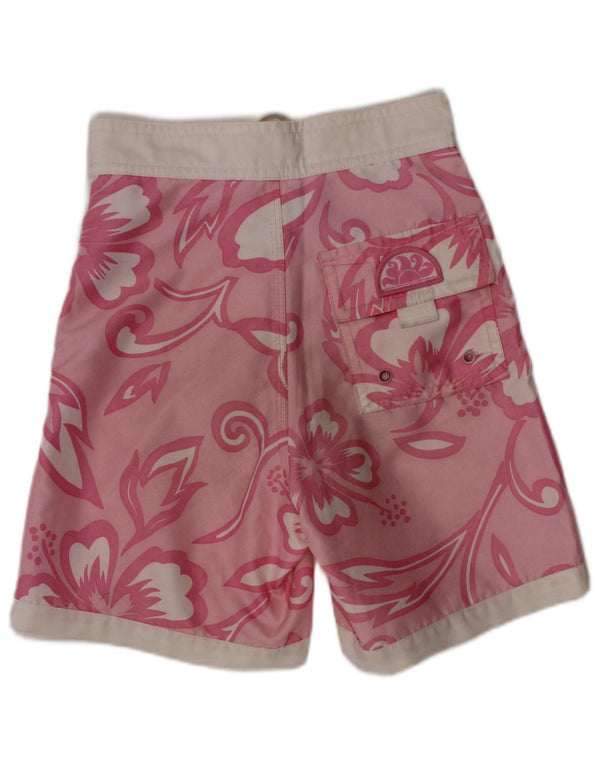 Sundek Girls Swimming Shorts 11-12 Years Pink Floral Polyester