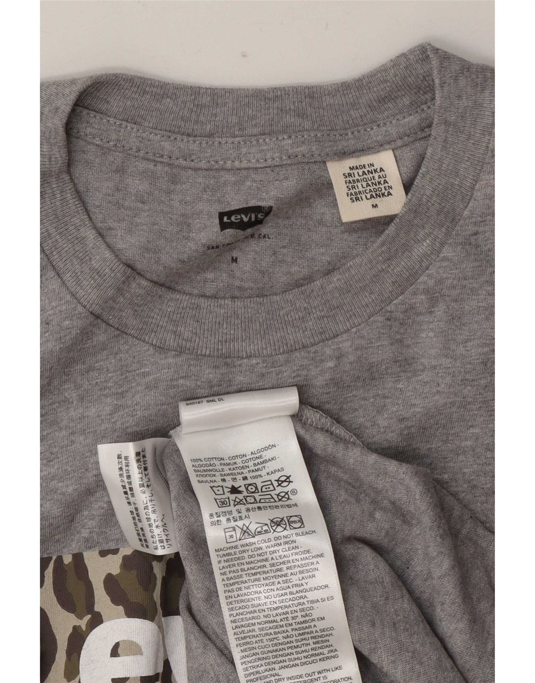 Ανδρικό γραφικό T-Shirt Levi's Top Μεσαίο Γκρι Βαμβακερό
