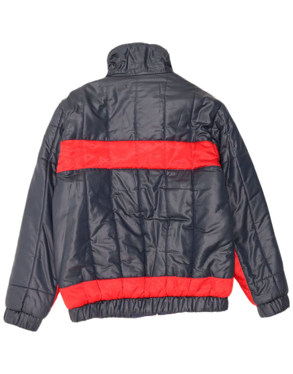 Vintage ανδρικό μπουφάν με κουκούλα με επένδυση EU 56 3XL Navy Blue Colorblock Nylon