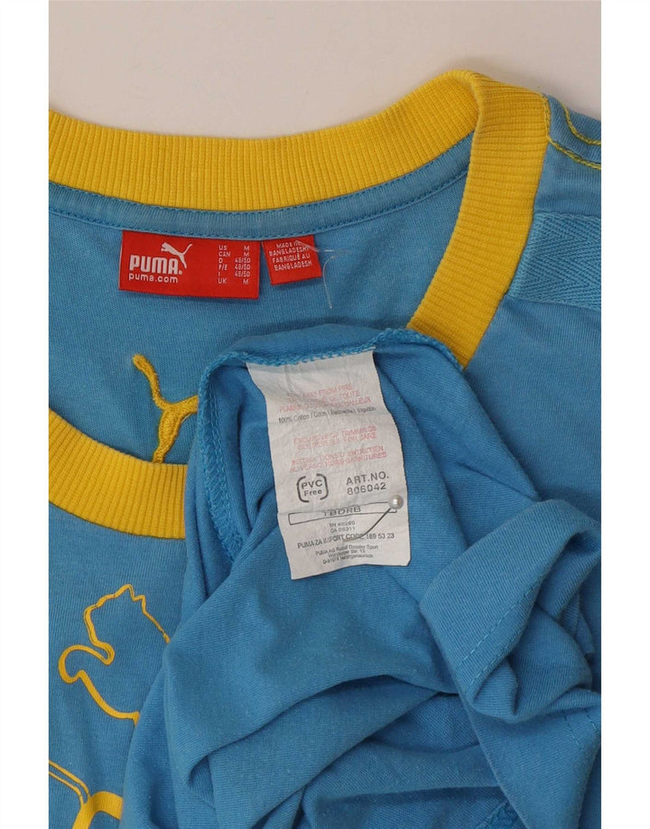 Puma Ανδρικό Γραφικό Γιλέκο Τοπ Μεσαίο Μπλε Colourblock Cotton
