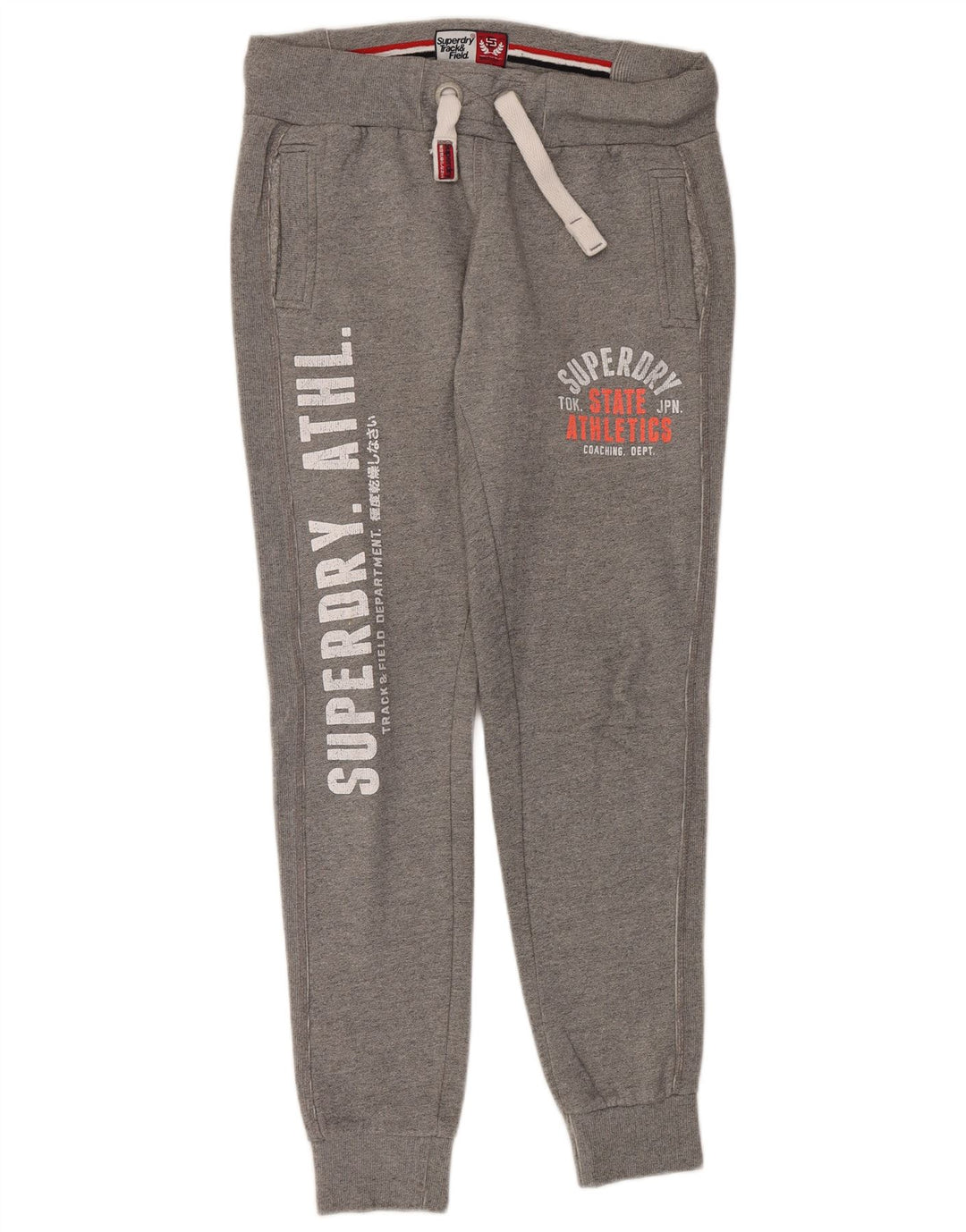 Superdry γυναικεία φόρμα παντελόνι Joggers UK 16 μεγάλο γκρι βαμβακερό