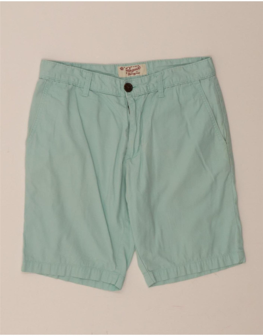 PENGUIN Womens Chino Shorts W31 Medium Turquoise Cotton Vintage Penguin and Second-Hand Penguin from Messina Hembry 