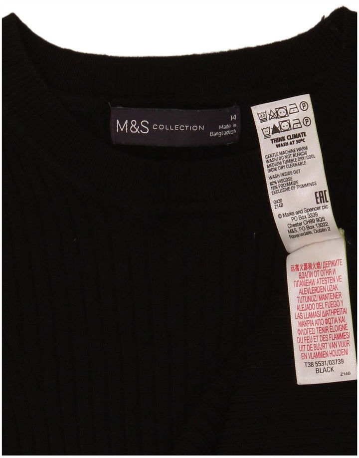 Marks & Spencer Γυναικείο πουλόβερ με λαιμόκαυστο UK 14 Medium Black