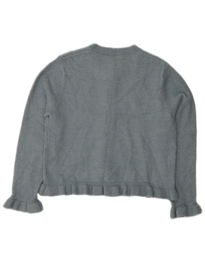 Zara Γυναικεία Ζακέτα UK 14 Medium Blue Polyester