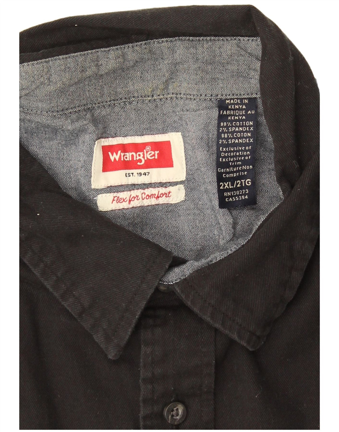 Ανδρικό πουκάμισο Wrangler 2XL μαύρο βαμβακερό
